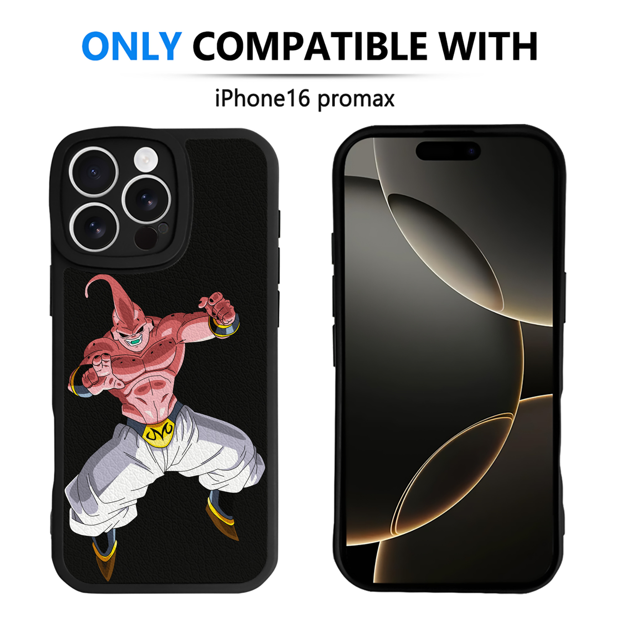 （画像用） ドラゴンボール 魔人ブウ DRAGON BALL Majin Buu 【iPhone 16シリーズ対応】シリコンスマホケース（レザー調） 材質：シリコン